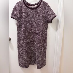 Loft Cocktail Sheath Party Dress Tweed Raw Edge Burgundy/Purple color - Sz 16